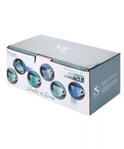 SERVIZIO TAZZINE DA CAFFÈ "BAITA ACUQA " IN GRESS SFUMATURE DI BLU 90ML, 6 PEZZI